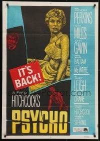 4f256 PSYCHO Egyptian poster R1960s Janet Leigh, Anthony Perkins, Alfred Hitchcock classic!