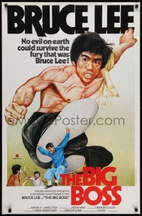 4f843 FISTS OF FURY Hong Kong R1980s Bruce Lee, cool kung fu action artwork, The Big Boss!