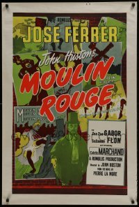 4f844 MOULIN ROUGE English 1sh R1950s different art of Jose Ferrer as Toulouse-Lautrec!