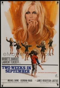 4f847 TWO WEEKS IN SEPTEMBER English 1sh 1967 A Coeur Joie, sexy Brigitte Bardot in love, Hurel!
