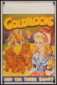 4f855 GOLDILOCKS & THE THREE BEARS stage play English double crown 1930s art of lead & bears!