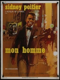 4f742 FOR LOVE OF IVY French 24x32 1969 Daniel Mann, cool artwork of Sidney Poitier by Boumendil!