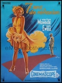 4f773 SEVEN YEAR ITCH French 23x31 R1970s best Grinsson art of Marilyn Monroe's skirt blowing!