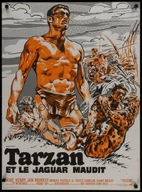 4f776 TARZAN & THE GREAT RIVER French 23x31 1968 art of Mike Henry in the title role w/sexy Diana Millay!