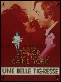 4f787 X Y & ZEE French 23x31 1972 Elizabeth Taylor, Michael Caine, Susannah York, Zee & Co.