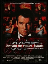 4f834 TOMORROW NEVER DIES French 16x22 1997 Pierce Brosnan as Bond, Michelle Yeoh, Teri Hatcher!