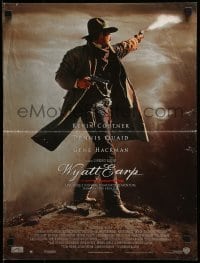 4f838 WYATT EARP French 16x21 1994 cool image of Kevin Costner in the title role firing gun!