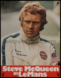 4f345 LE MANS teaser German 1971 driver Steve McQueen in personalized uniform, white title design!