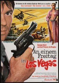 4f366 THEY CAME TO ROB LAS VEGAS German 1969 Gary Lockwood with cocked revolver, Elke Summer!