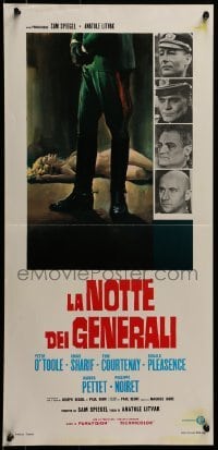 4f572 NIGHT OF THE GENERALS Italian locandina R1970s Peter O'Toole in a manhunt across Europe!