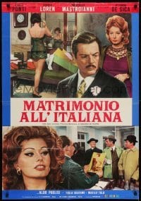 4f588 MARRIAGE ITALIAN STYLE Italian 27x38 pbusta 1964 de Sica's Matrimonio all'Italiana, Loren!