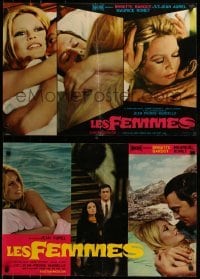 4f603 LES FEMMES group of 2 Italian 18x26 pbustas 1969 great images of sexy Brigitte Bardot!