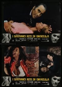 4f610 SATANIC RITES OF DRACULA group of 9 Italian 18x26 pbustas 1978 vampire Christopher Lee!