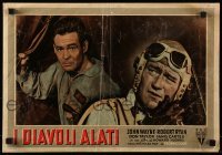 4f617 FLYING LEATHERNECKS Italian 13x19 pbusta 1952 air-devils John Wayne & Robert Ryan, Hughes!