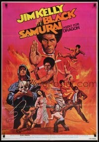4f021 BLACK SAMURAI Middle Eastern poster 1977 Jim Kelly, kung fu martial arts action artwork!