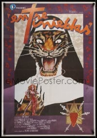 4f205 DARK HABITS Spanish 1983 Pedro Almodovar's Entre Tinieblas, wild tiger nun art by Zulueta!