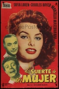 4f230 WHAT A WOMAN Spanish 1956 La Fortuna di essere donna, Sophia Loren, Mastroianni!