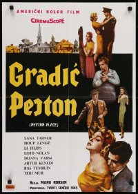 4f416 PEYTON PLACE Yugoslavian 19x27 1958 Lana Turner, from novel of small town life by Grace Metalious!