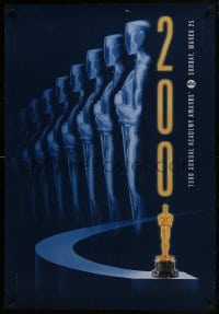 4g012 73RD ANNUAL ACADEMY AWARDS heavy stock 1sh 2001 cool Swart design & image of Oscar, Charles Schwab!