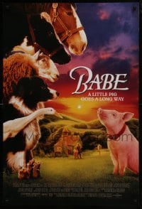 4g061 BABE DS 1sh 1995 classic talking pig, children's farm animal comedy!