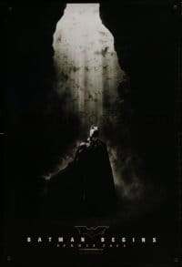 4g081 BATMAN BEGINS teaser DS 1sh 2005 Summer 2005, great image of Christian Bale in the batcave!