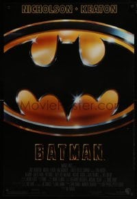 4g072 BATMAN 1sh 1989 directed by Tim Burton, cool image of Bat logo, new credit design!