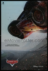 4g164 CARS 3 advance DS 1sh 2017 Disney/Pixar, incredible CGI image of car crashing in race track!