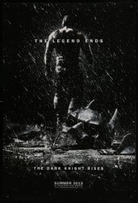4g220 DARK KNIGHT RISES teaser DS 1sh 2012 Tom Hardy as Bane, cool image of broken mask in the rain!