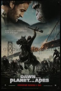 4g224 DAWN OF THE PLANET OF THE APES style C int'l teaser DS 1sh 2014 image of ape on horseback!