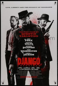 4g250 DJANGO UNCHAINED advance DS 1sh 2012 cast image of Jamie Foxx, Christoph Waltz, and DiCaprio!