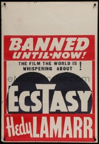 4g263 ECSTASY 1sh R1944 Hedy Lamarr's early nudie the world is whispering about, banned until now!