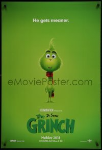 4g363 GRINCH advance DS 1sh 2018 classic Dr. Seuss book How the Grinch Stole Christmas, Cumberbatch!
