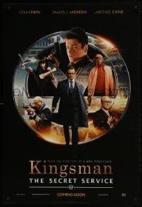 4g496 KINGSMAN: THE SECRET SERVICE style F int'l teaser DS 1sh 2014 Caine, Jackson, Firth, Marvel!