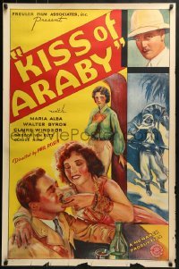4g498 KISS OF ARABY 1sh 1933 great full-length art of sexy dancing harem girl Maria Alba!