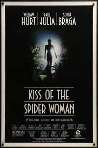 4g499 KISS OF THE SPIDER WOMAN 1sh 1985 cool artwork of sexy Sonia Braga in spiderweb dress!