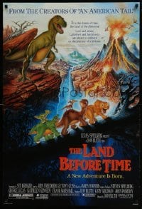 4g513 LAND BEFORE TIME DS 1sh 1988 Steven Spielberg, George Lucas, Don Bluth, dinosaur cartoon!