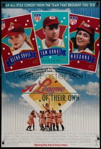 4g530 LEAGUE OF THEIR OWN advance DS 1sh 1992 Tom Hanks, Madonna, Geena Davis, women's baseball!