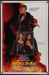 4g542 LICENCE TO KILL 1sh 1989 Timothy Dalton as James Bond, sexy Carey Lowell & Talisa Soto!
