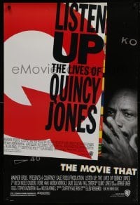 4g549 LISTEN UP: THE LIVES OF QUINCY JONES 1sh 1990 documentary of the jazz legend!
