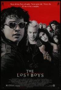 4g569 LOST BOYS 1sh 1987 teen vampire Kiefer Sutherland, directed by Joel Schumacher!