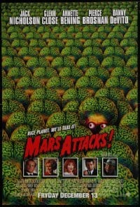 4g591 MARS ATTACKS! int'l advance 1sh 1996 directed by Tim Burton, great image of many aliens!