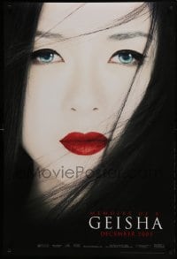 4g611 MEMOIRS OF A GEISHA teaser DS 1sh 2005 Rob Marshall, close up of pretty Ziyi Zhang!