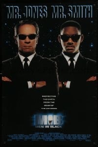 4g612 MEN IN BLACK int'l DS 1sh 1997 Will Smith & Tommy Lee Jones close-up!