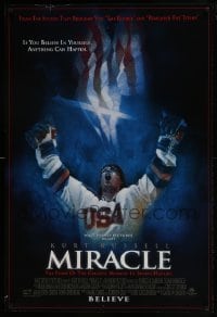 4g616 MIRACLE DS 1sh 2004 Kurt Russell, Olympic ice hockey, cool artwork!