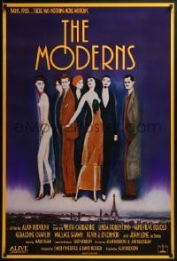 4g625 MODERNS 1sh 1988 Alan Rudolph, cool artwork of trendy 1920's people by star Keith Carradine!