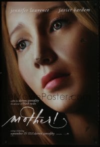 4g632 MOTHER! teaser DS 1sh 2017 Bardem, wild image of Jennifer Lawrence in title role cracking!