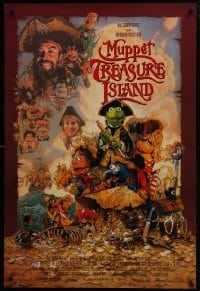 4g640 MUPPET TREASURE ISLAND DS 1sh 1996 Jim Henson, Drew Struzan art of Kermit, Miss Piggy & cast!
