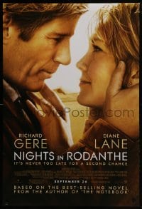 4g659 NIGHTS IN RODANTHE advance DS 1sh 2008 romantic image of Richard Gere and gorgeous Diane Lane!