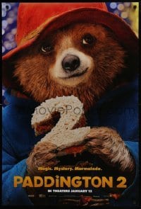 4g678 PADDINGTON 2 teaser DS 1sh 2018 Brendan Gleeson, Sally Hawkins, Grant, cute classic bear!