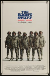 4g749 RIGHT STUFF advance 1sh 1983 great line up of the first NASA astronauts all suited up!